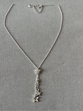 Silver Star Drop Pendant Necklace - Women's Jewelry